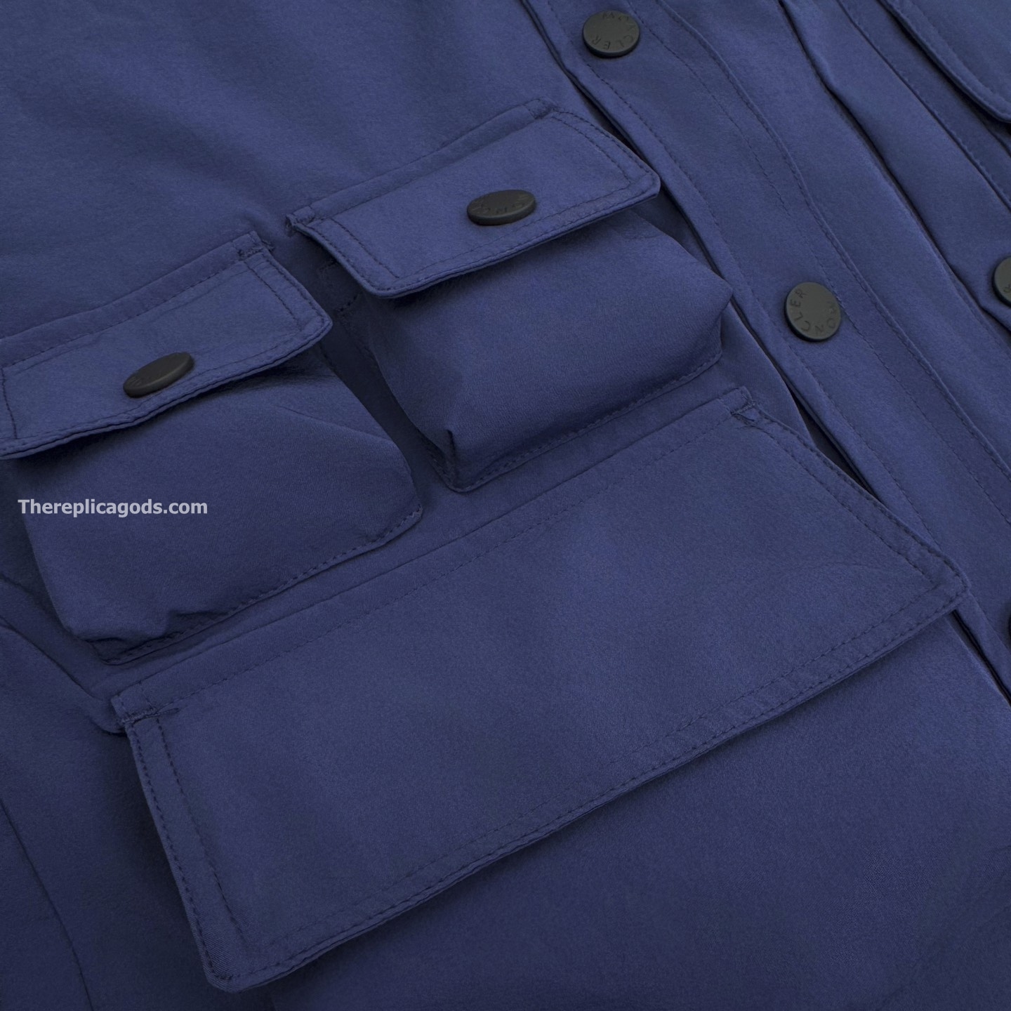 BLUE TARA STRETCH NYLON UTILITY JACKET