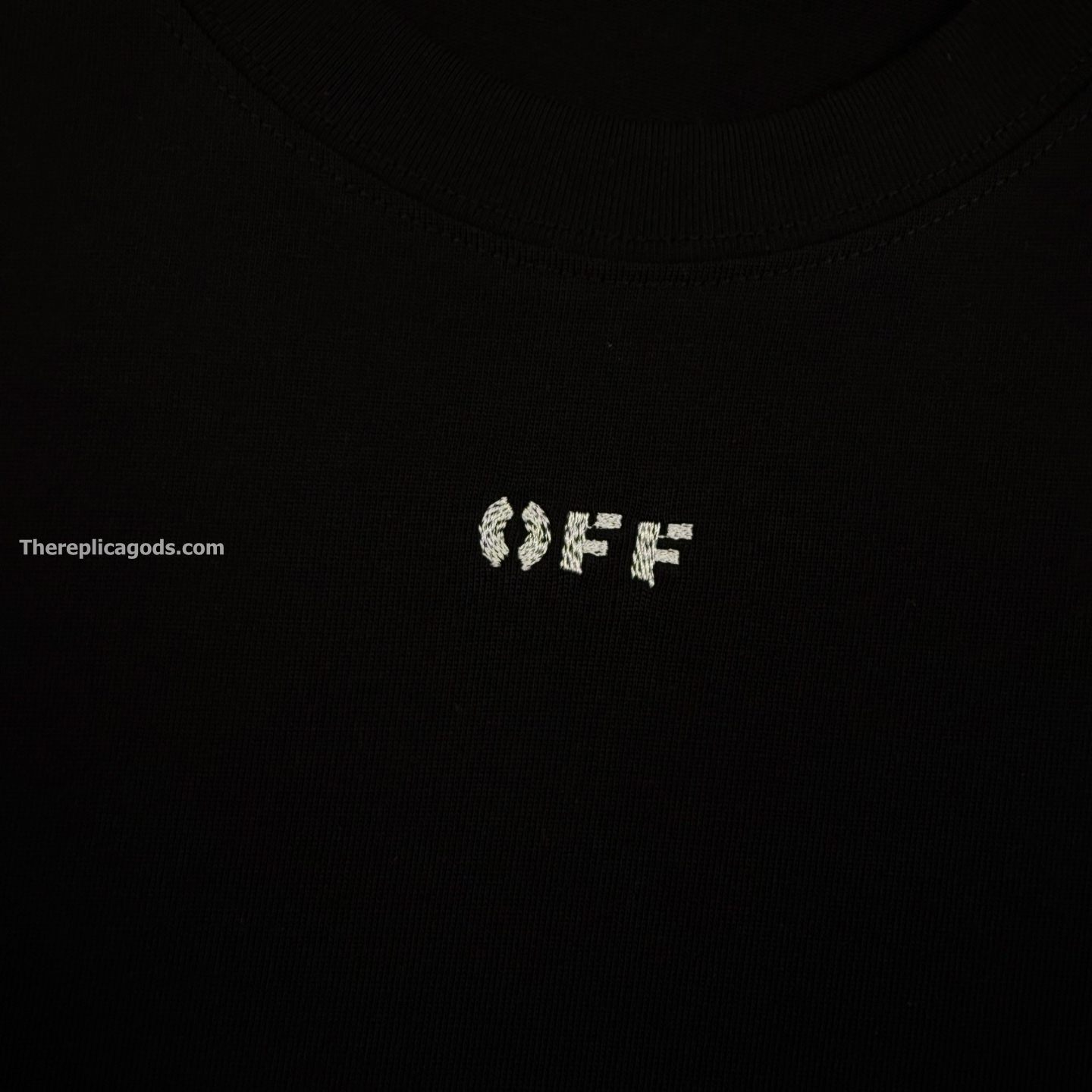 OFF PRINTED COTTON T-SHIRT IN BLACK
