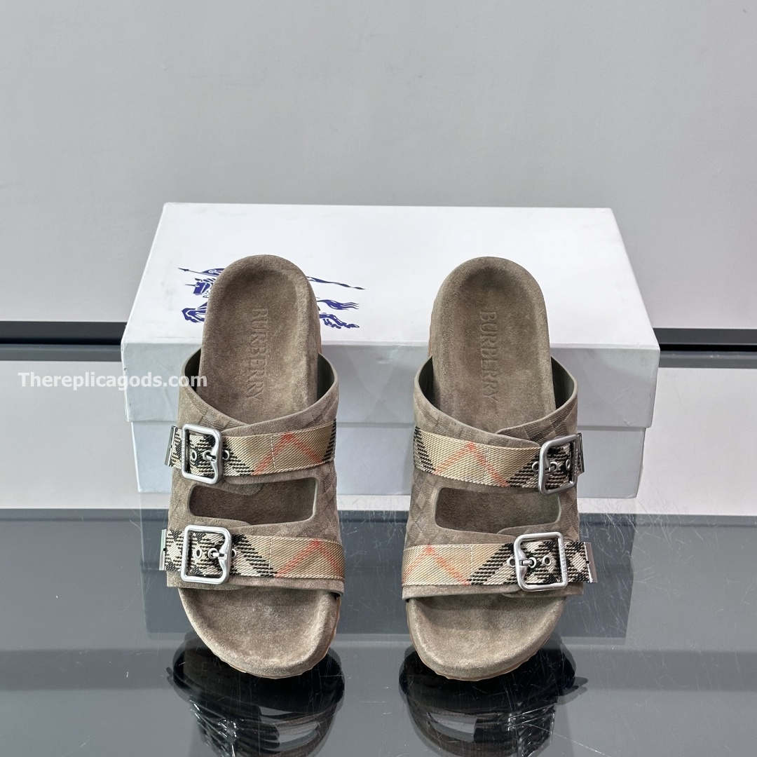 CHECK SUEDE URCHIN SANDALS - BBRS8