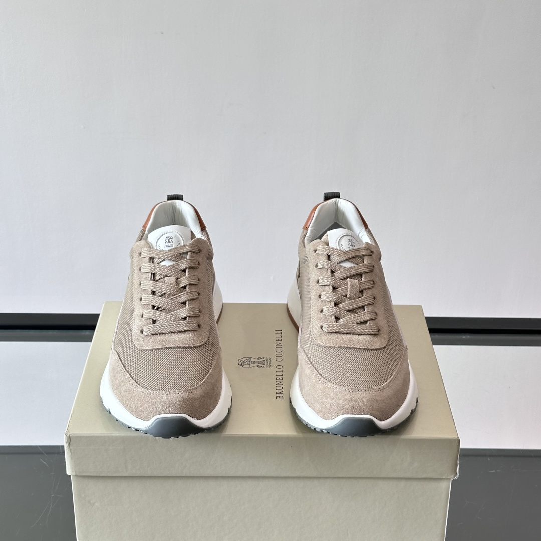 SUEDE AND MESH SNEAKERS IN BEIGE, photo 3