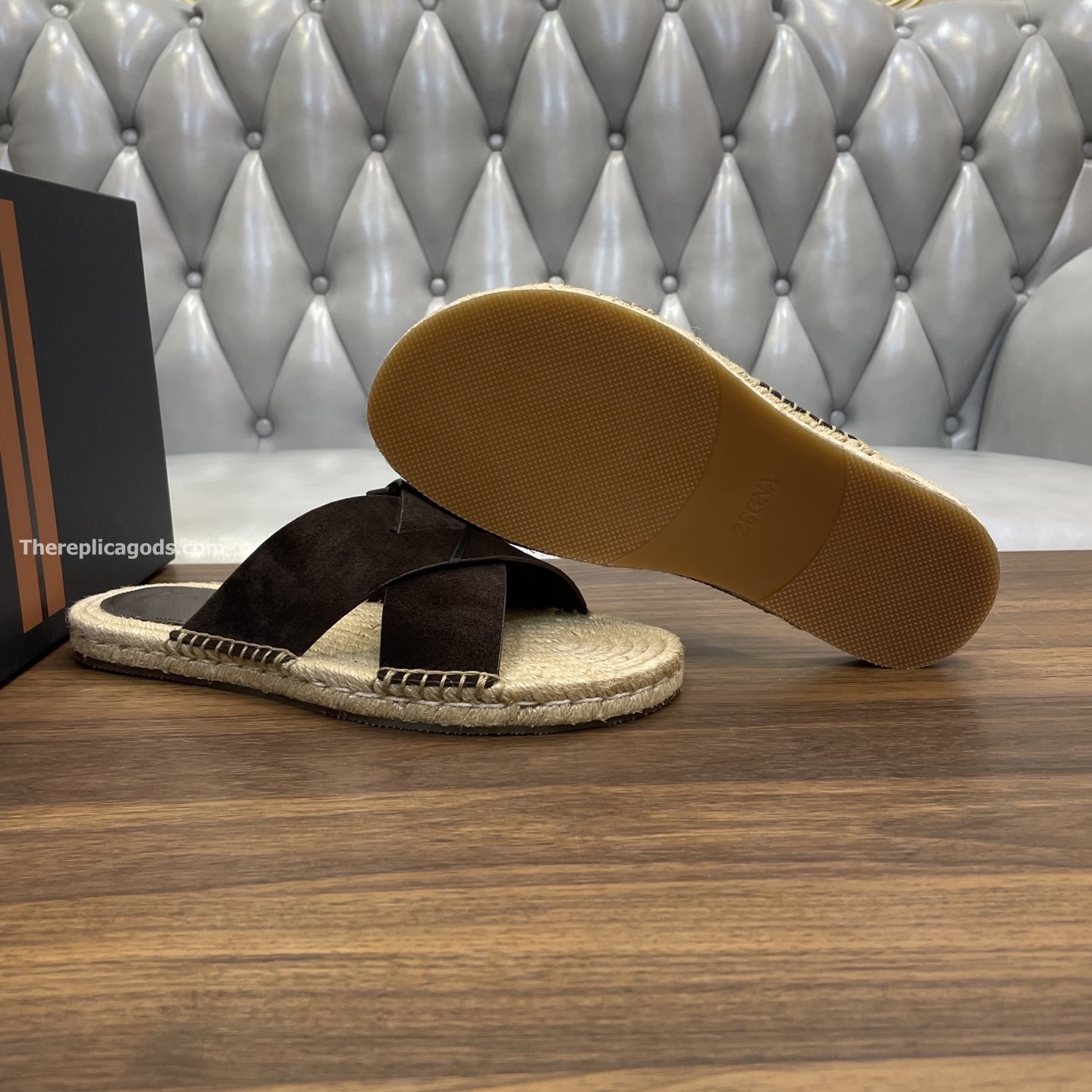 PANAREA LEATHER SANDALS IN BROWN - ZNS4