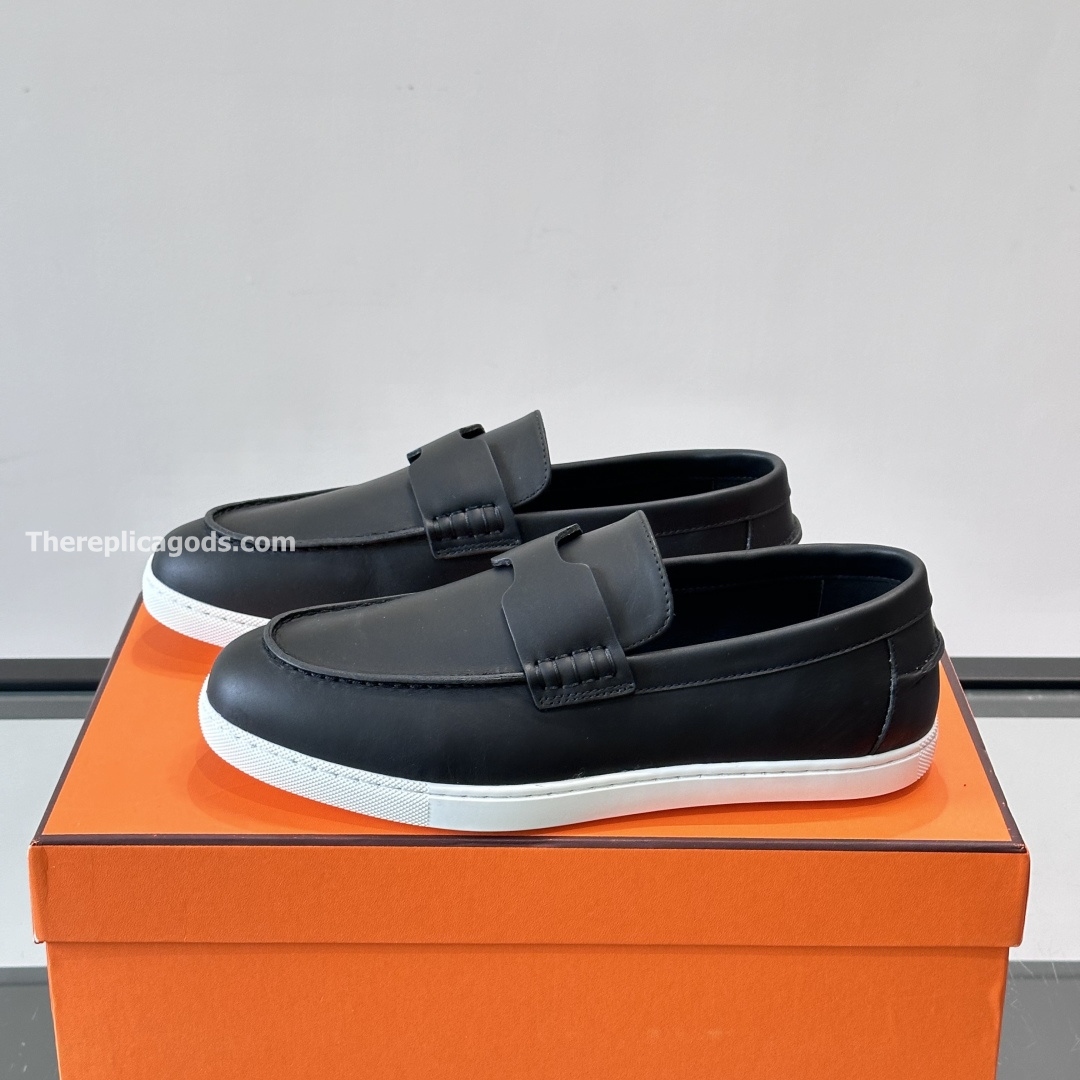 JOB LOAFERS BLACK LAMBSKIN LEATHER - H383