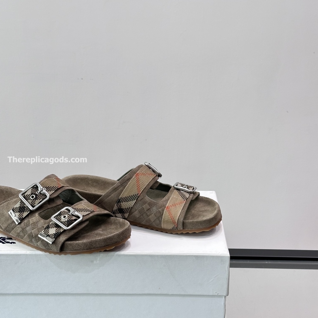 CHECK SUEDE URCHIN SANDALS - BBRS8