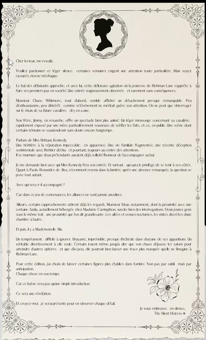 La lettre du bal