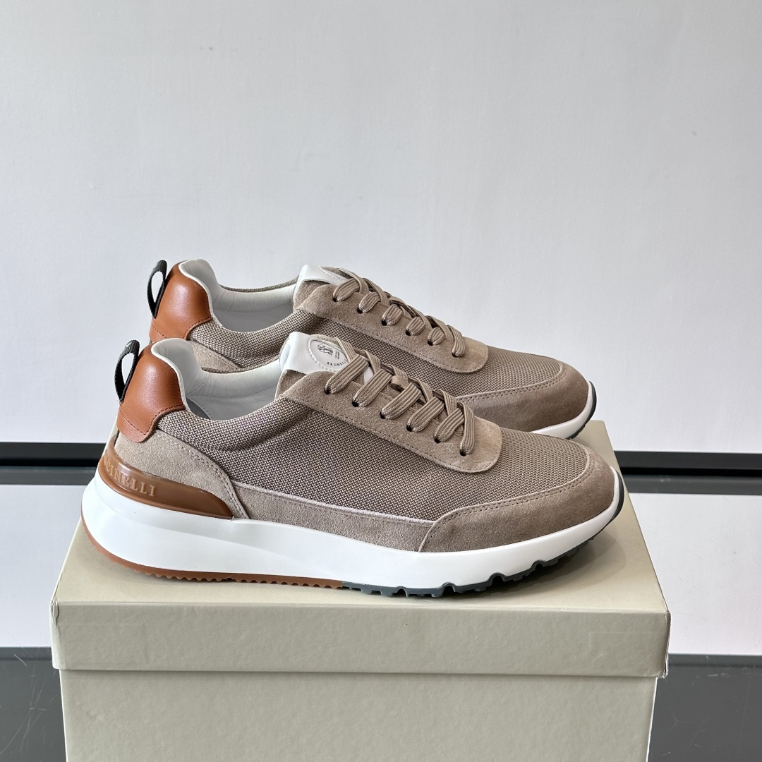 SUEDE AND MESH SNEAKERS IN BEIGE, photo 2