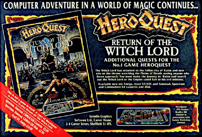 Image For Post | HeroQuest: Return of the Witch Lord is a HeroQuest expansion pack with a set of new quests and adapted from a similar expansion to the original board game. This time the quests follow an ongoing storyline.