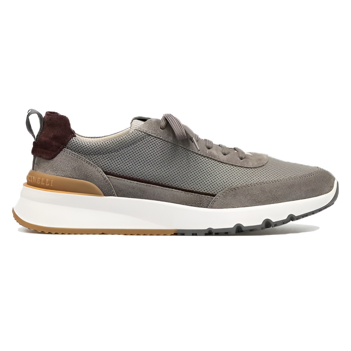 SUEDE AND MESH SNEAKERS IN GREY