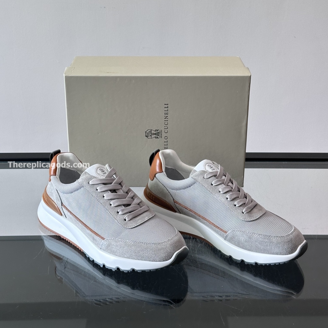 SUEDE AND MESH SNEAKERS IN GREY, photo 7