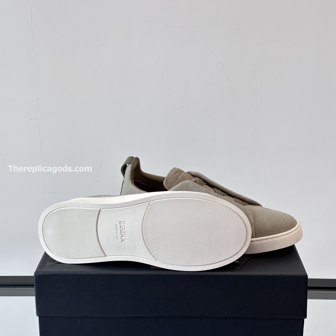 LIGHT TAUPE TRIPLE STITCH OASI CASHMERE SNEAKERS