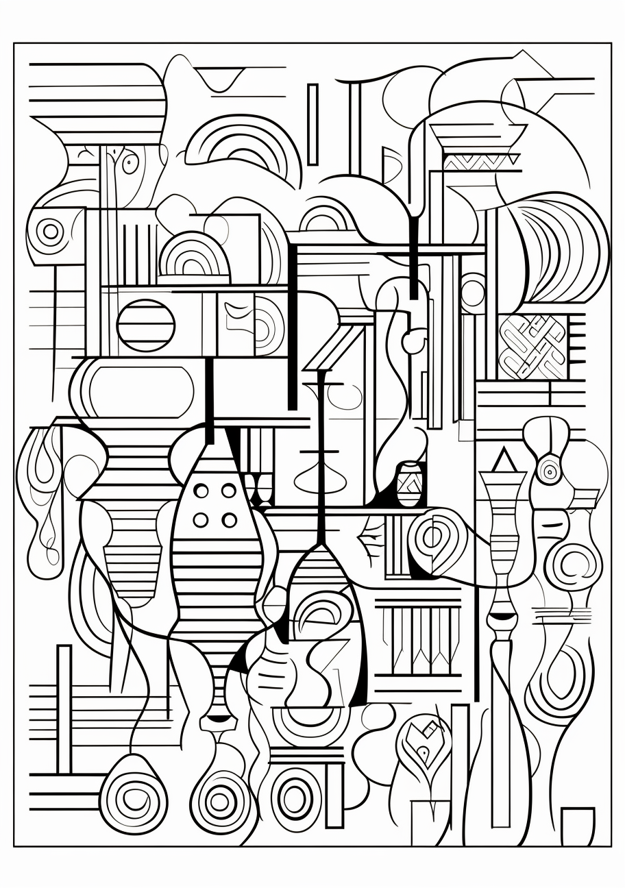 Free Abstract Geometric Pattern Printable Colouring Page