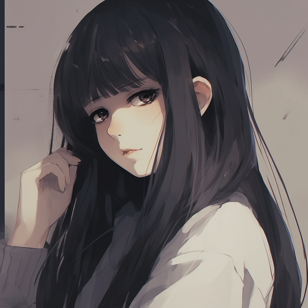 Anime Girl with Downcast Eyes - aesthetics depressed anime girl pfp ...