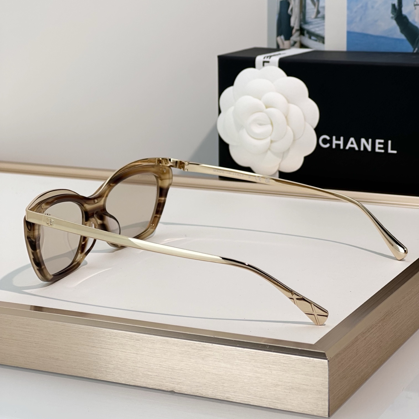 CAT-EYE SUNGLASSES IN LIGHT BROWN - SG335