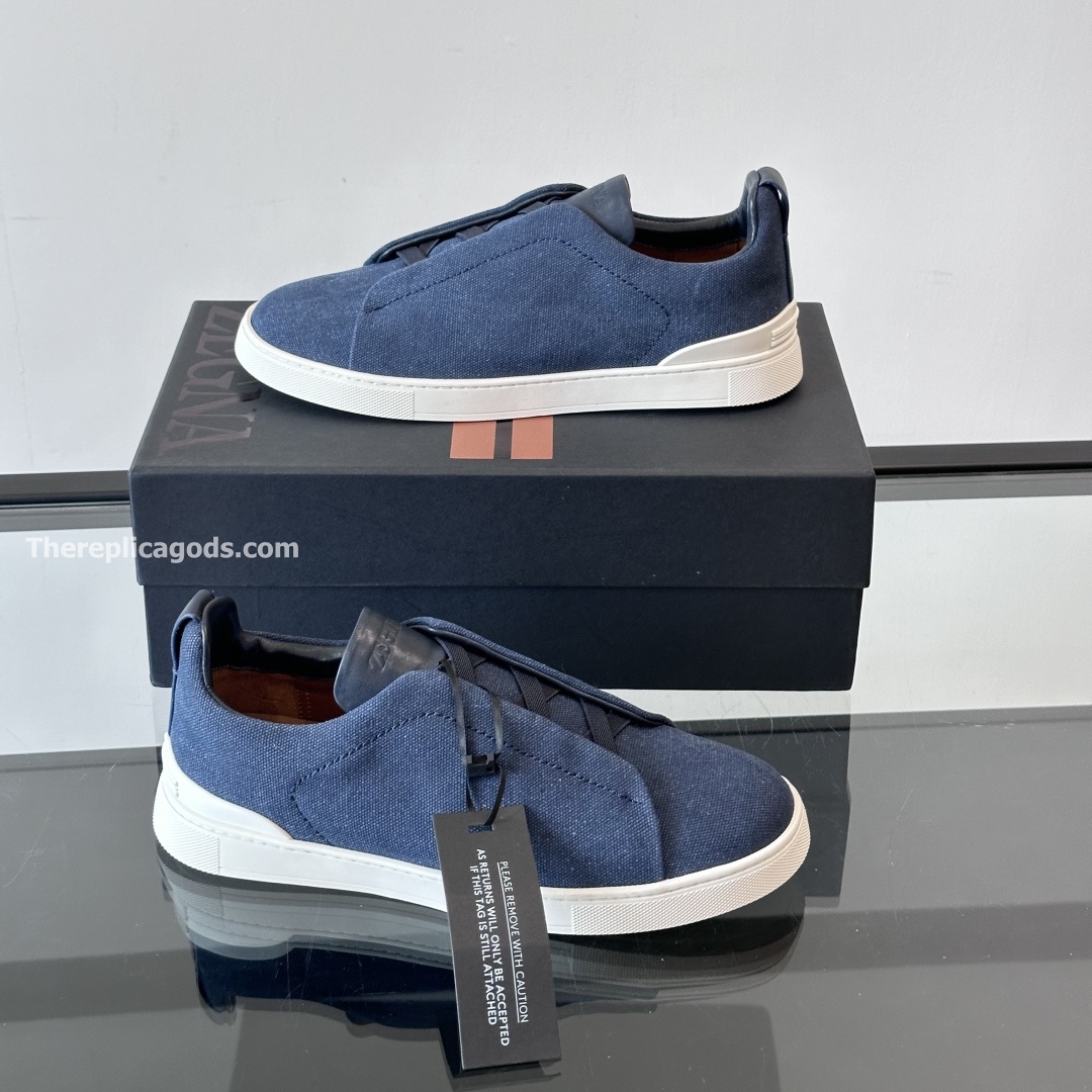 UTILITY BLUE SUEDE TRIPLE STITCH SNEAKERS
