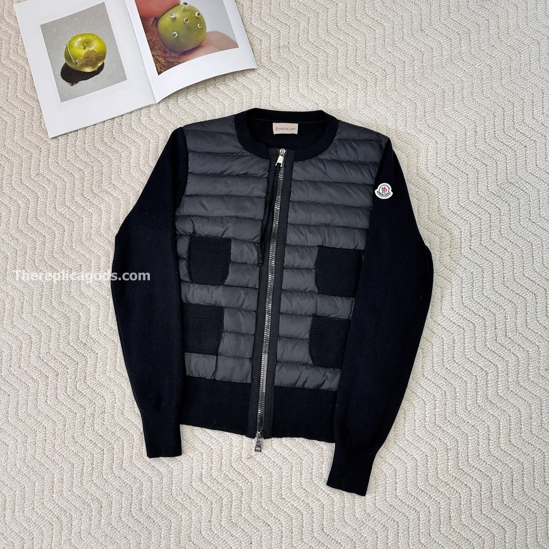 TRICOT WOOL BLEND CARDIGAN IN BLACK - JK984
