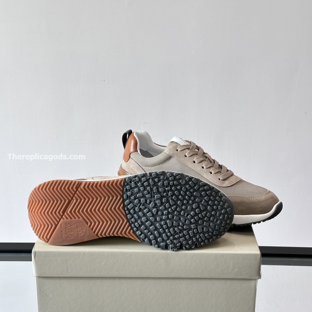 SUEDE AND MESH SNEAKERS IN BEIGE, photo 10