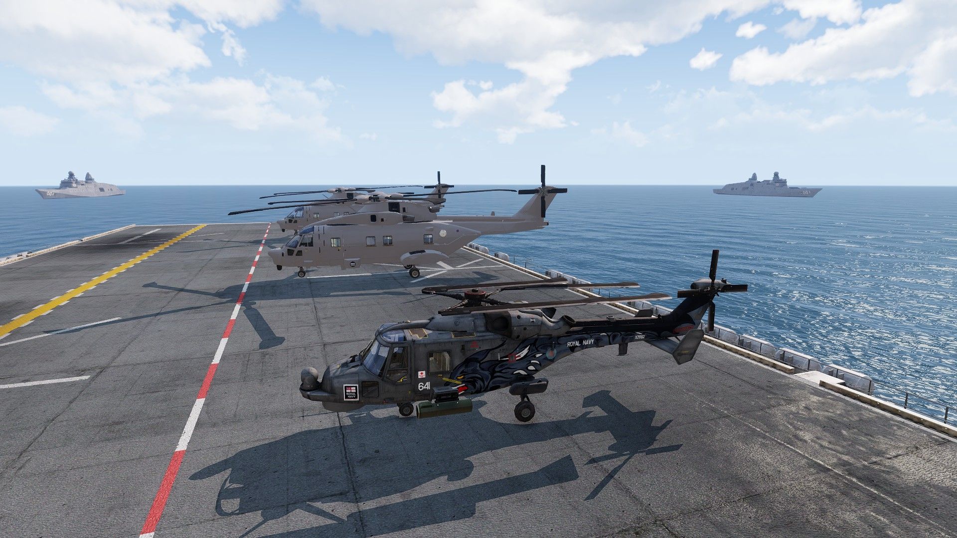 Helicopters in transit