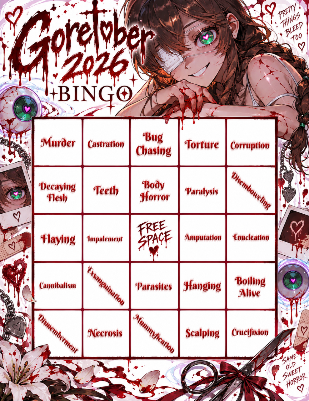 Goretober Bingo Goretober Bingo