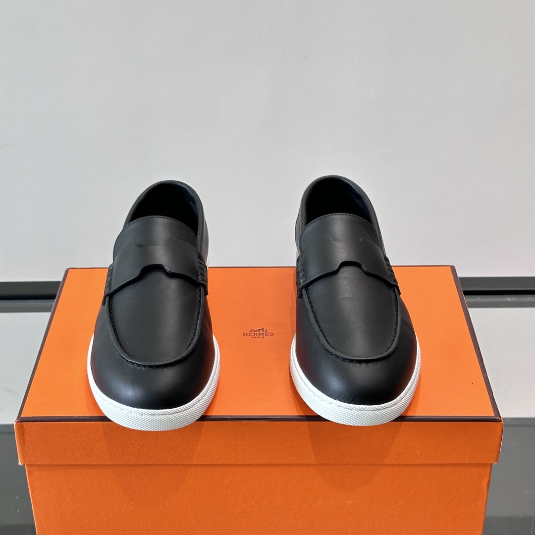 JOB LOAFERS BLACK LAMBSKIN LEATHER - H383