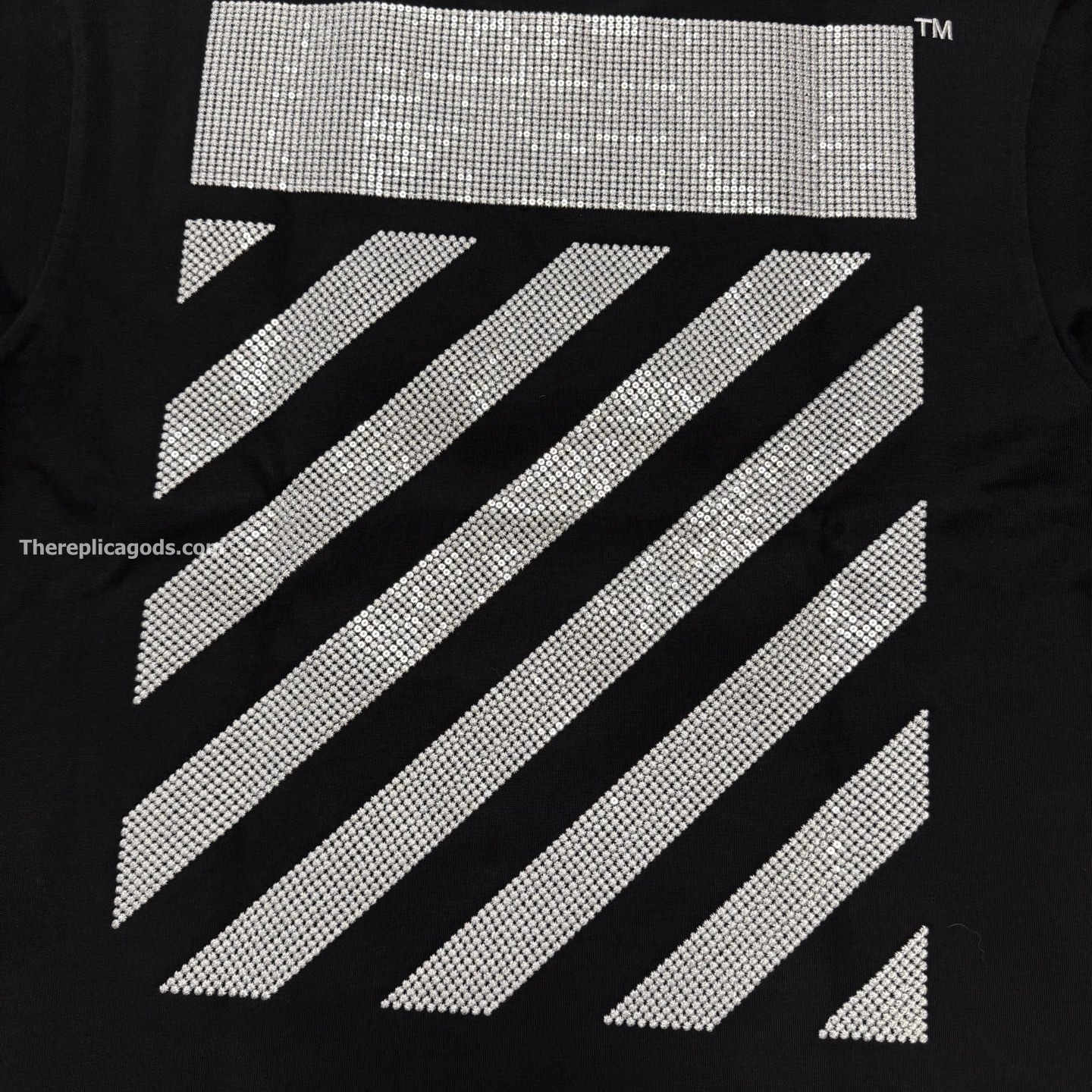 OFF PRINTED COTTON T-SHIRT IN BLACK