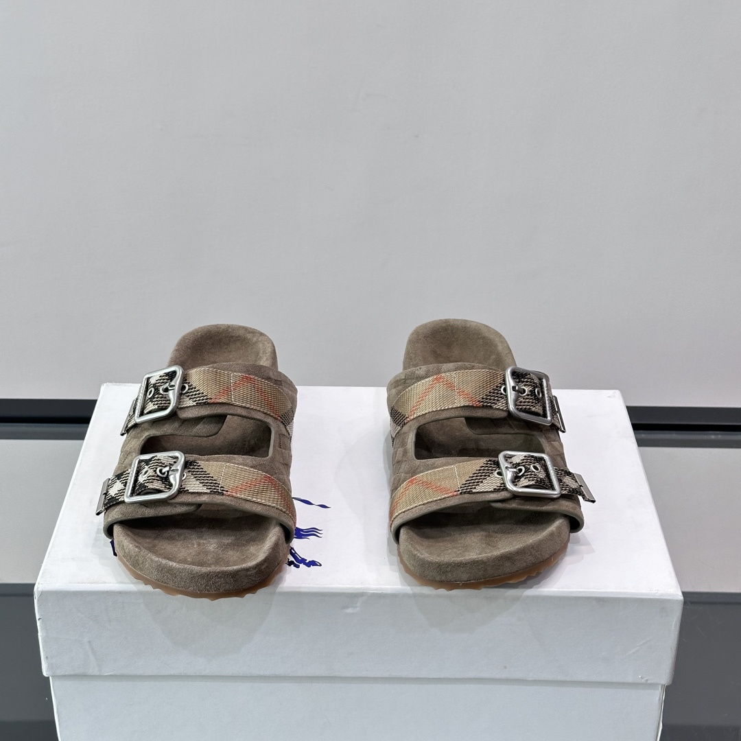 CHECK SUEDE URCHIN SANDALS - BBRS8
