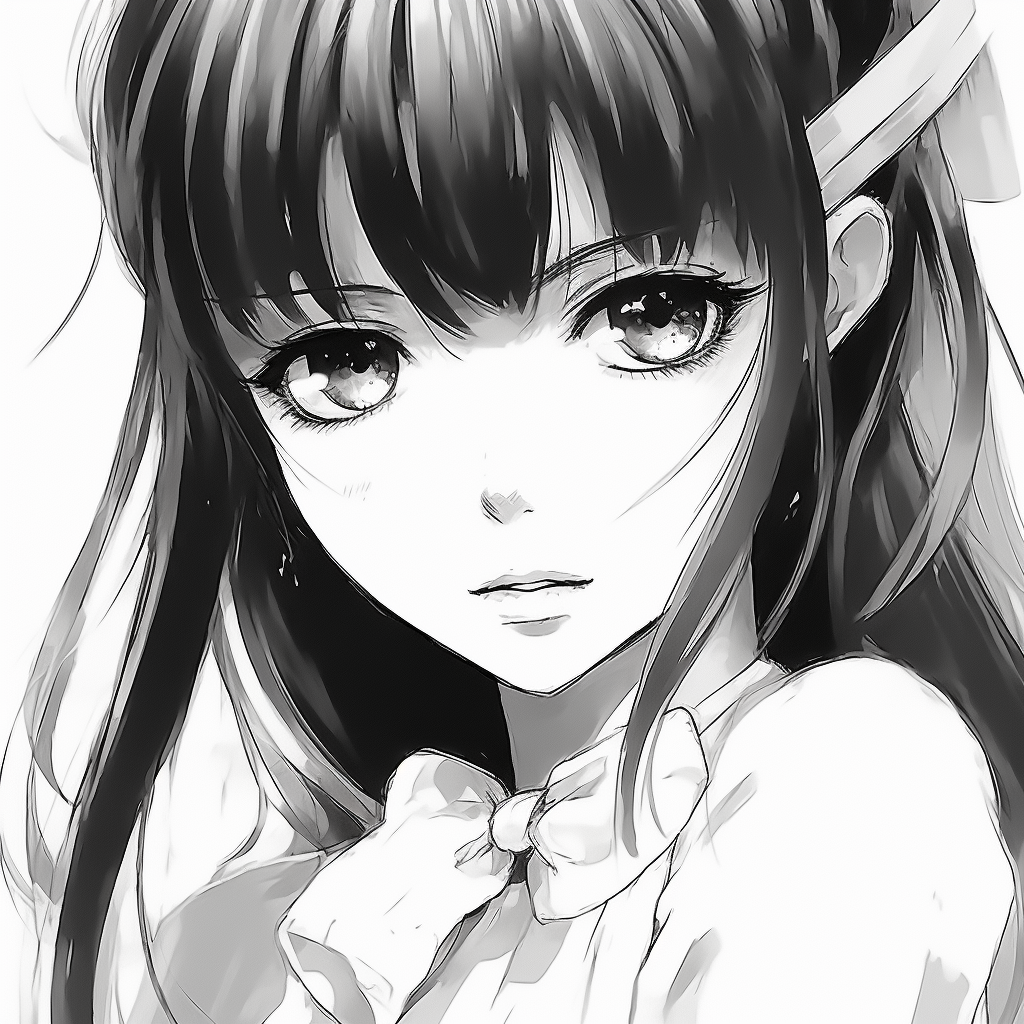 Black and White Anime Girl