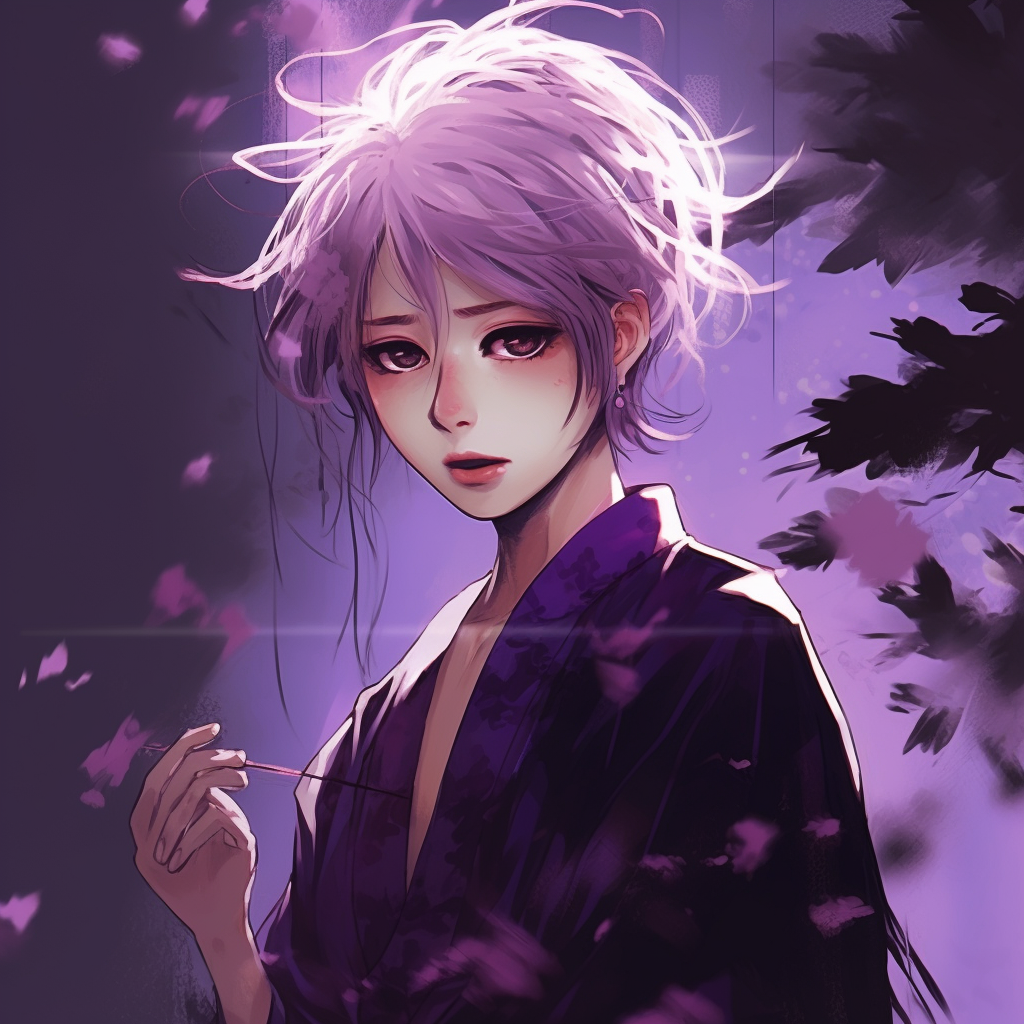 Mystery Girl with Cat Eyes - female purple anime pfp - Image Chest ...
