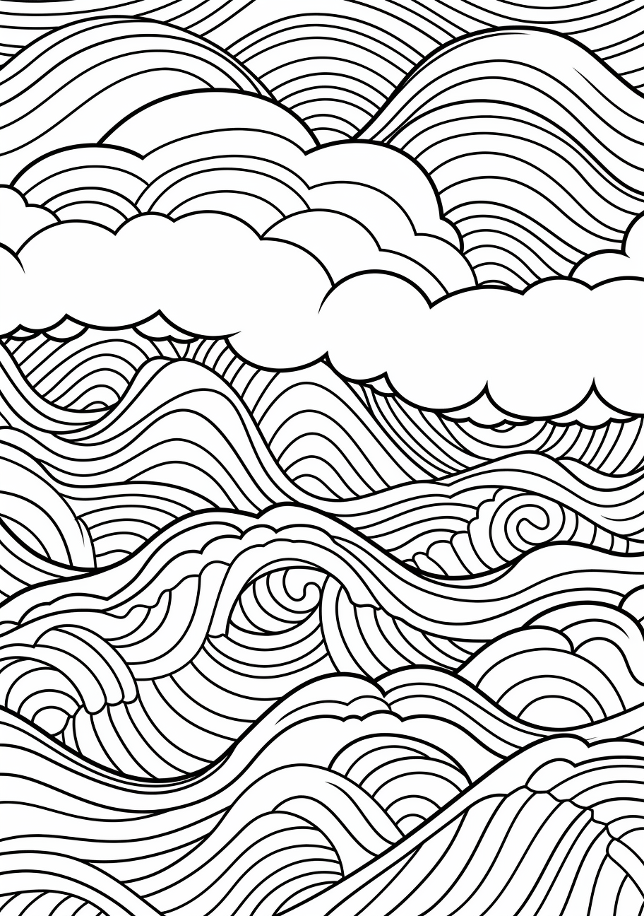 Image For Post | Abstract waves in the theme of a rainbow; defined by clean, continuous lines.printable coloring page, black and white, free download - [Rainbow Coloring Pages ](https://hero.page/coloring/rainbow-coloring-pages-creative-printables-for-kids-and-adults)