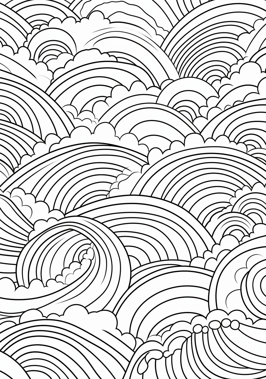 Abstract Rainbow Whirls - Printable Coloring Page - Image Chest - Free ...