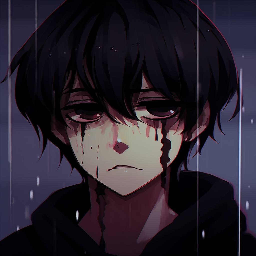 Reflective Anime Boy Portrait - sad pfp anime boy characters - Image ...