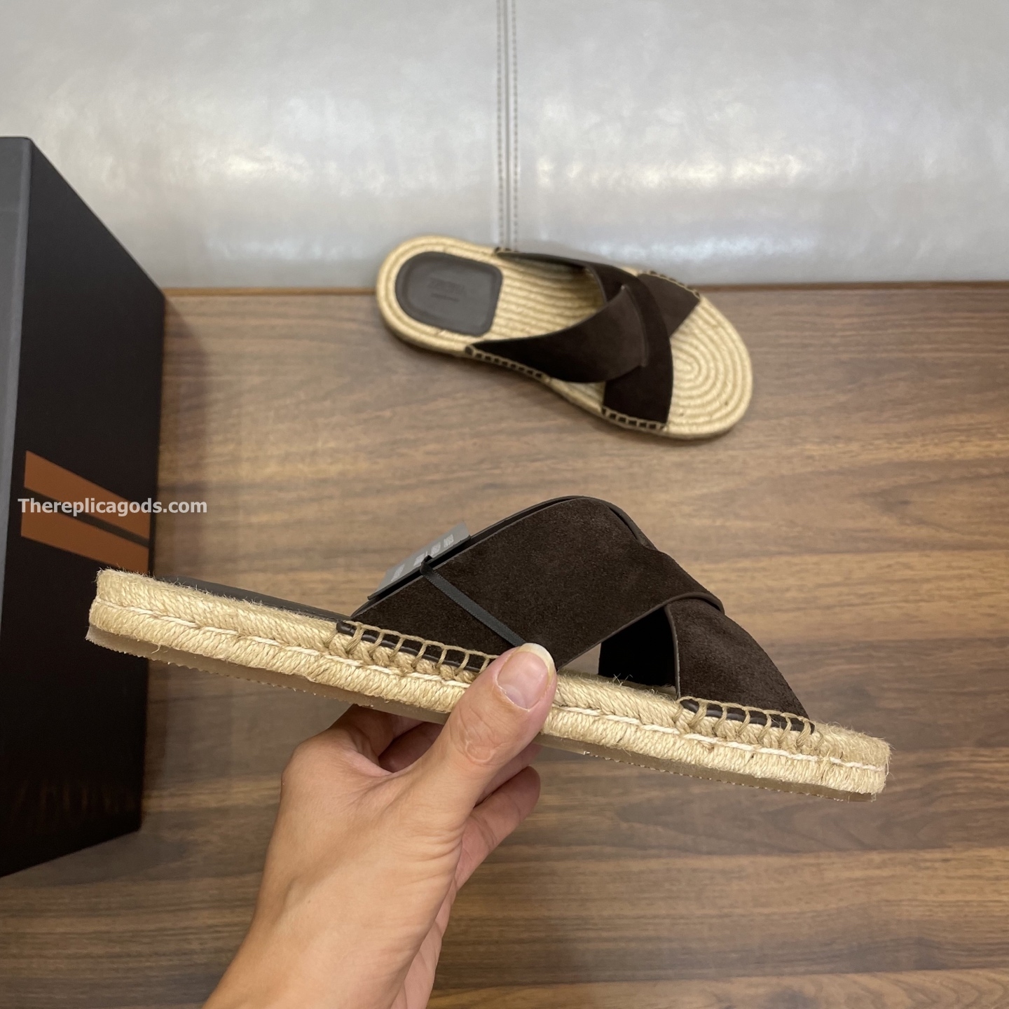 PANAREA LEATHER SANDALS IN BROWN - ZNS4