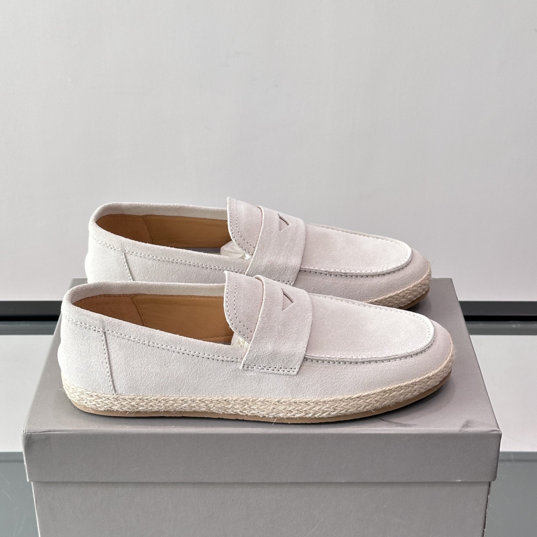 SUEDE PENNY LOAFERS IN WHITE, photo 2