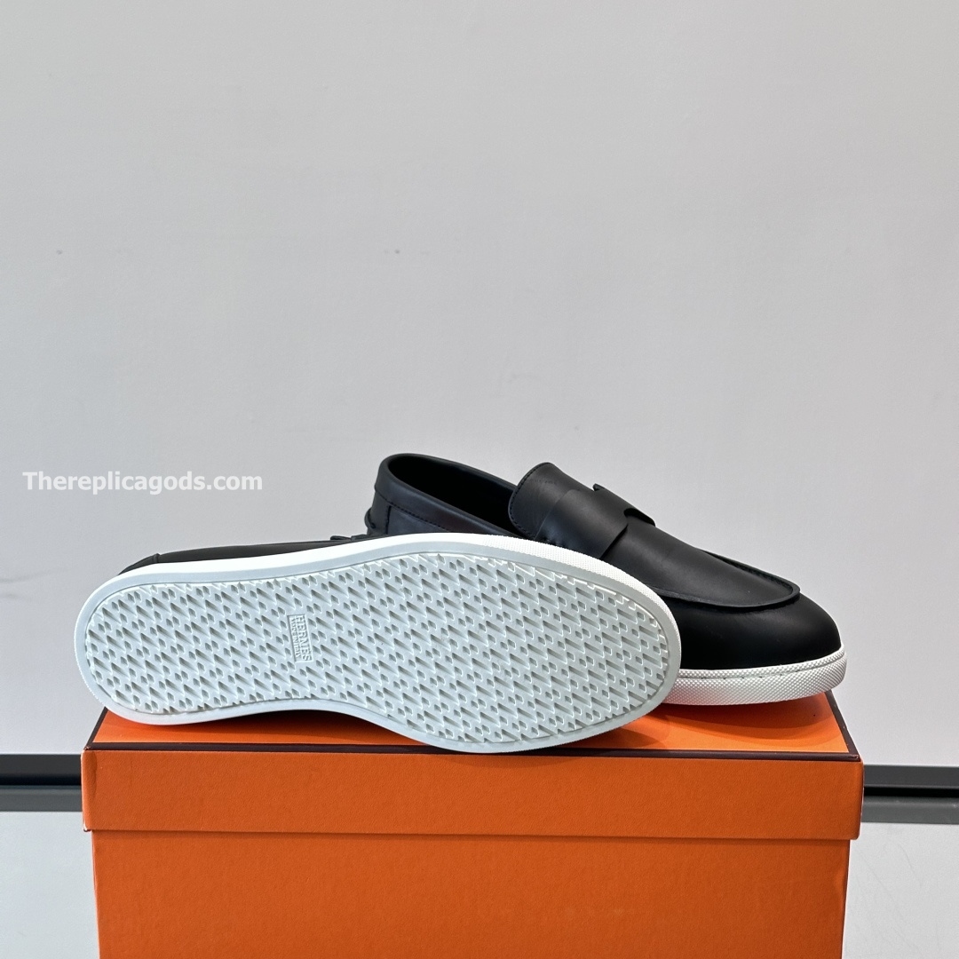 JOB LOAFERS BLACK LAMBSKIN LEATHER - H383