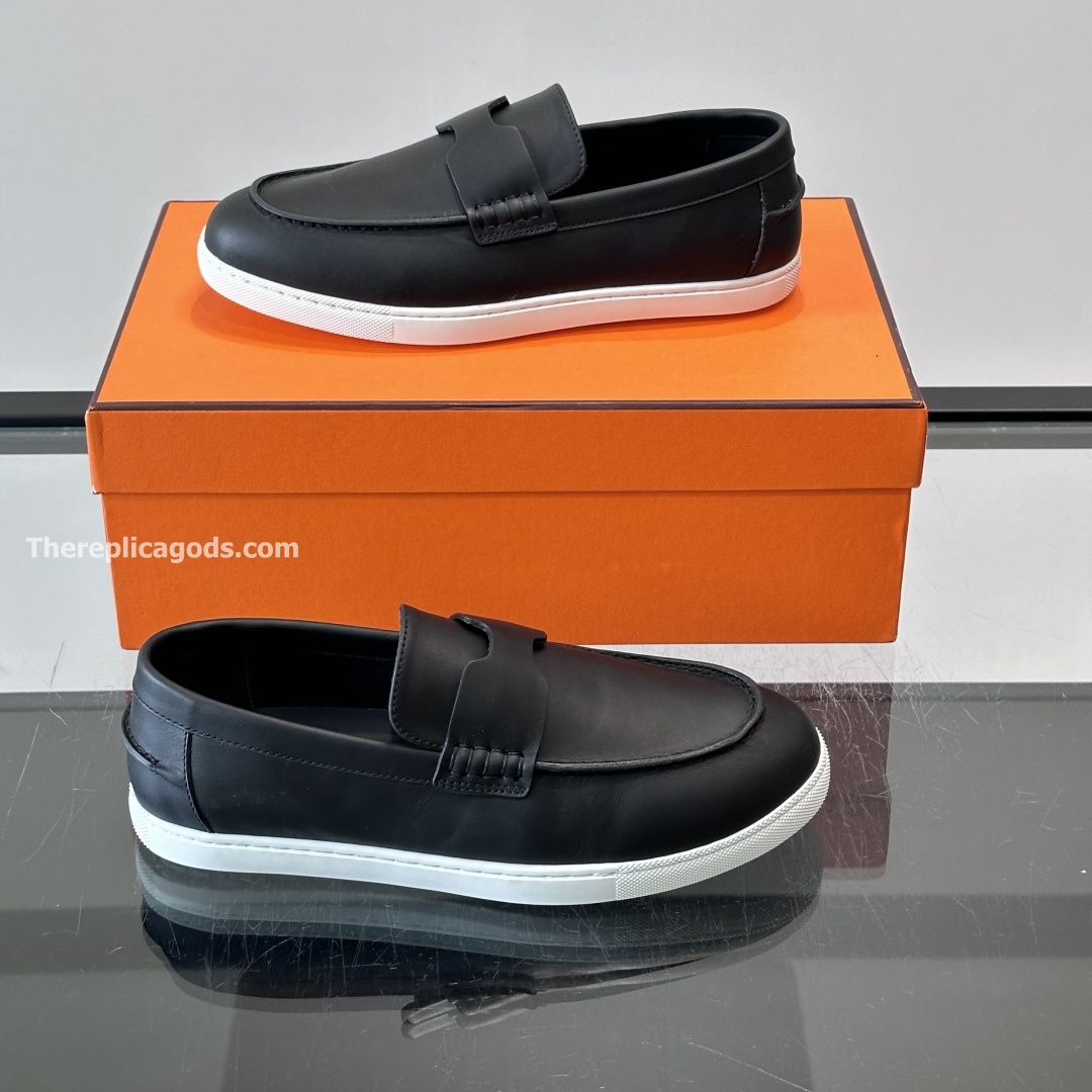 JOB LOAFERS BLACK LAMBSKIN LEATHER - H383