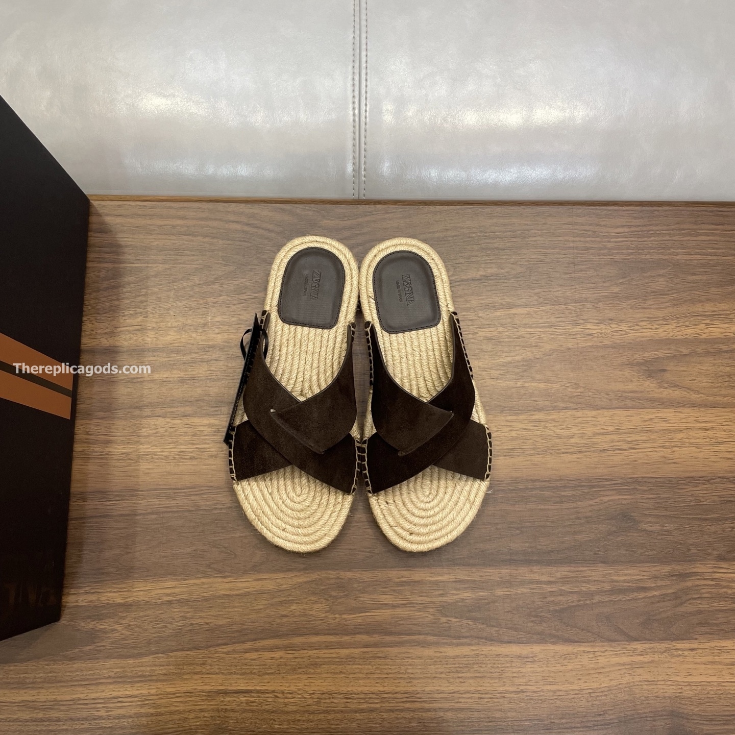 PANAREA LEATHER SANDALS IN BROWN - ZNS4