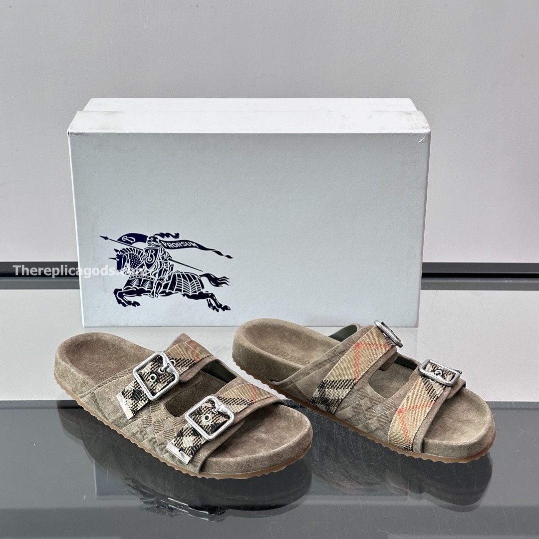 CHECK SUEDE URCHIN SANDALS - BBRS8