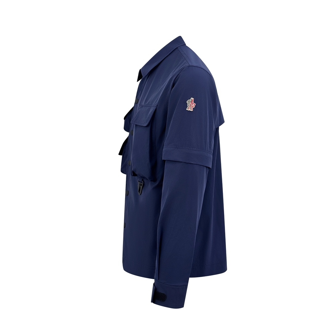 BLUE TARA STRETCH NYLON UTILITY JACKET