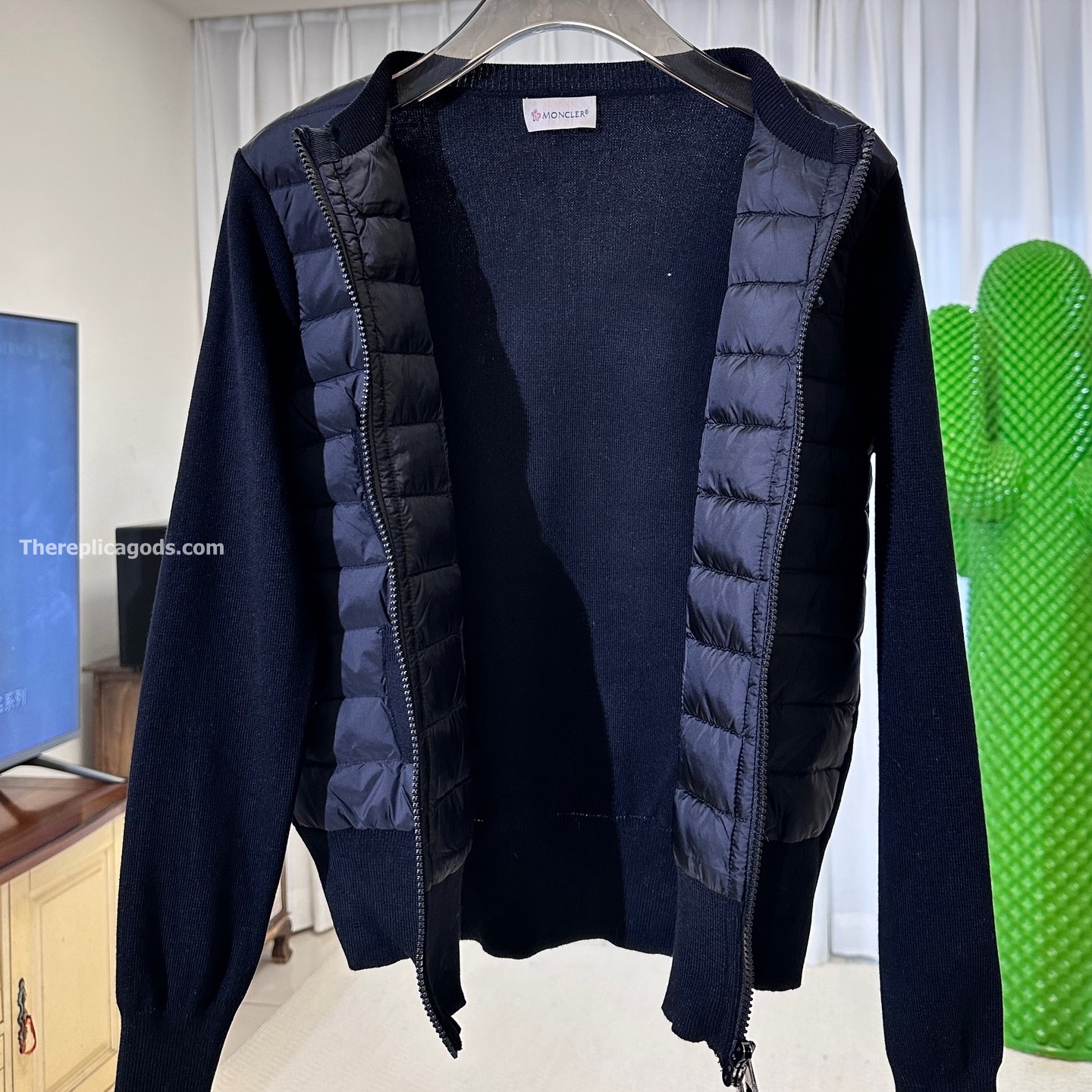 TRICOT WOOL BLEND CARDIGAN IN BLACK - JK984