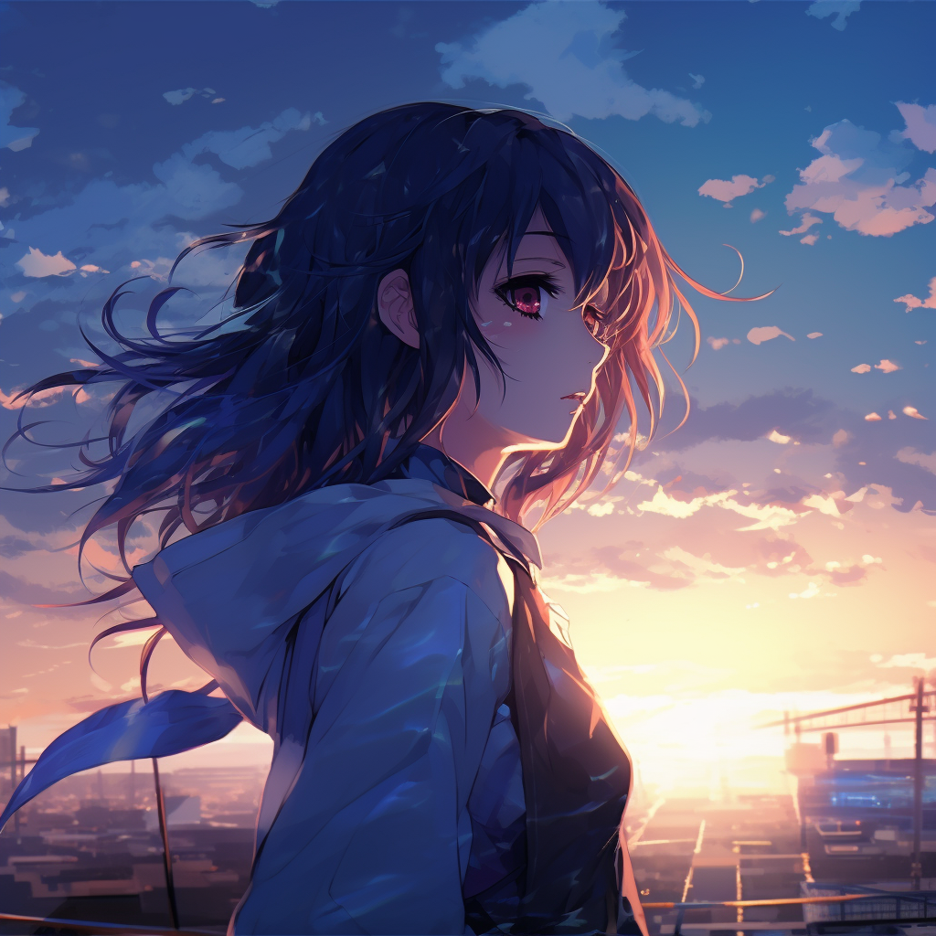 Profile picture of an assertive anime girl on Craiyon