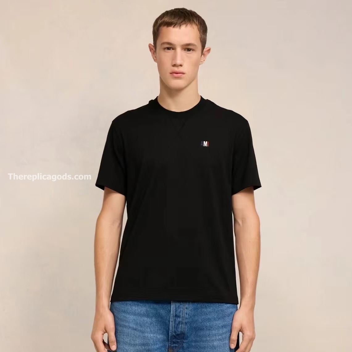 PARIS COTTON LOGO T-SHIRT IN BLACK - TP985