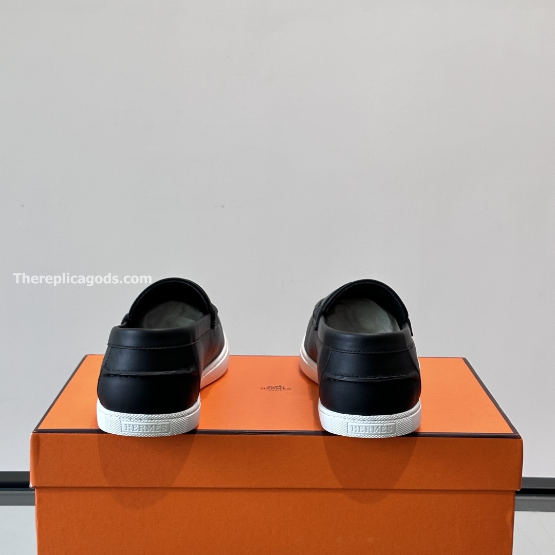JOB LOAFERS BLACK LAMBSKIN LEATHER - H383