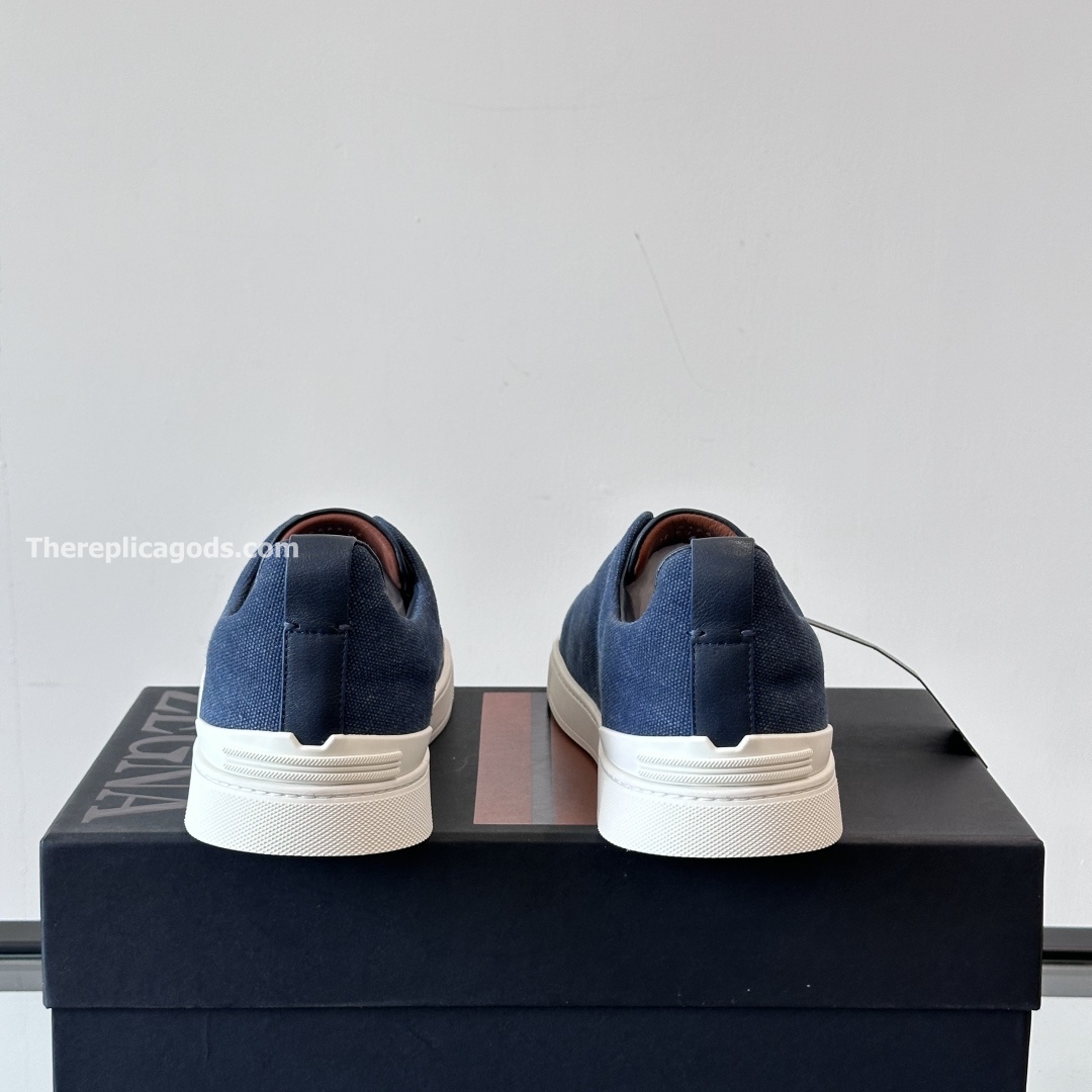 UTILITY BLUE SUEDE TRIPLE STITCH SNEAKERS