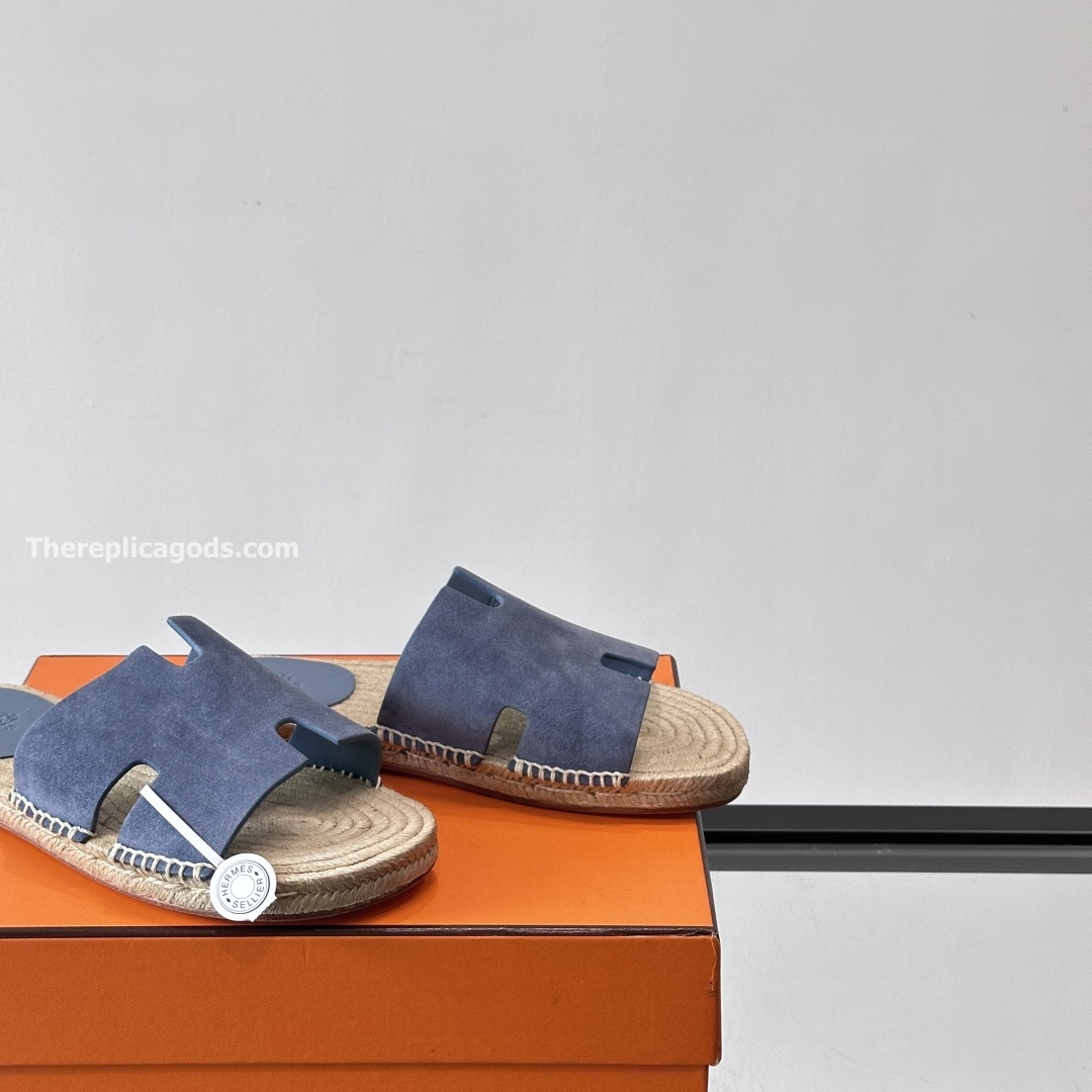 ANTIGUA SANDALS BLUE SUEDE GOATSKIN - HS149