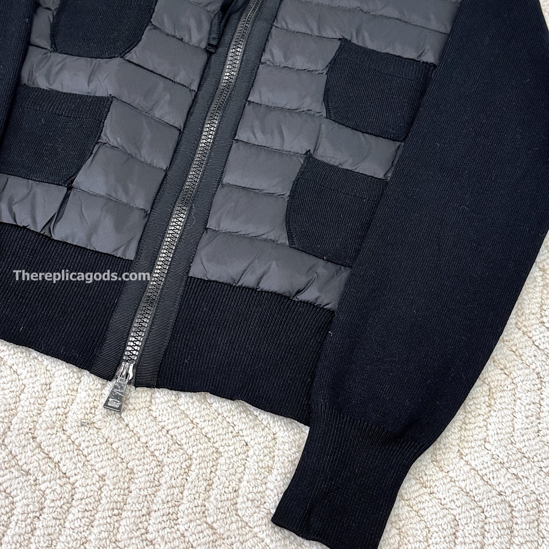 TRICOT WOOL BLEND CARDIGAN IN BLACK - JK984