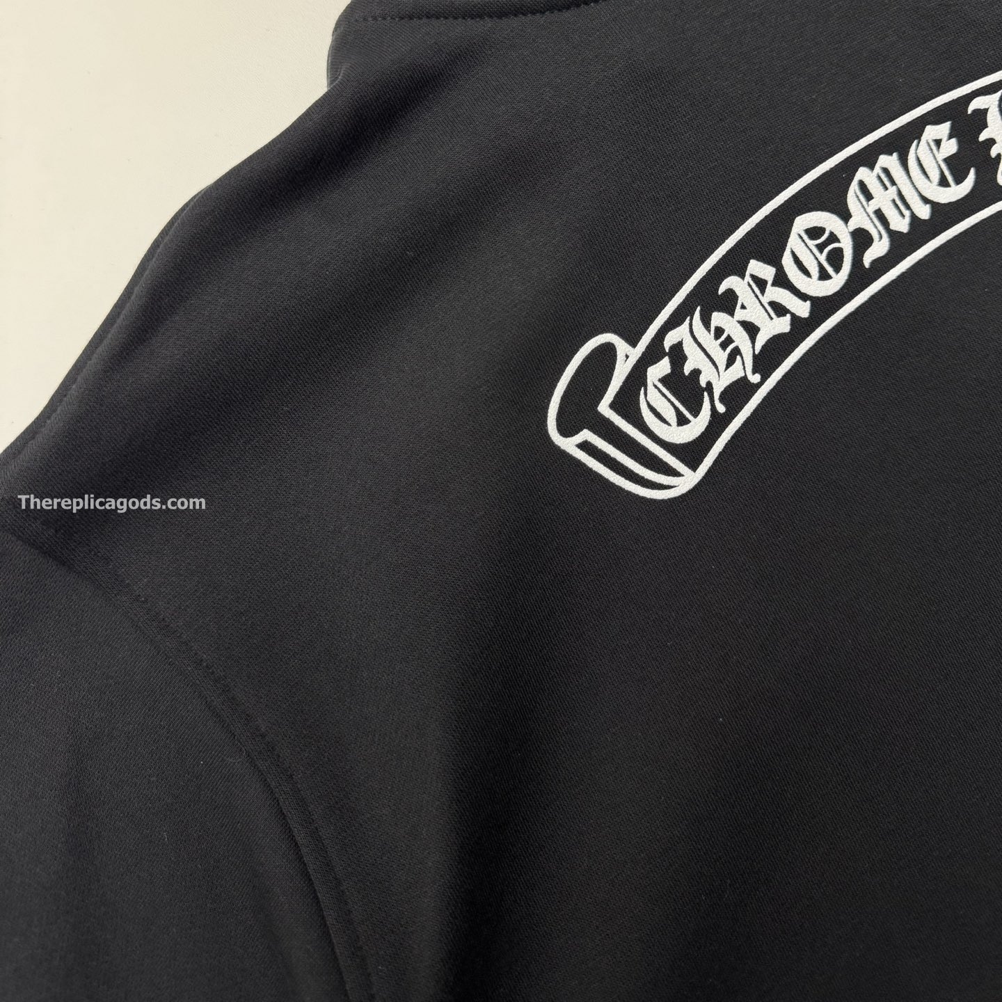 CROSS LOGO ZIP-UP HOODIE IN BLACK
