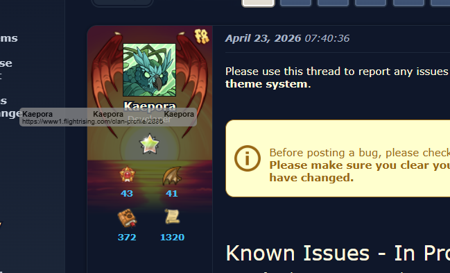 Flight Rising Bugs Official Layout & Dark Mode Bugs Thread | Bug Report Forums | Flight Rising