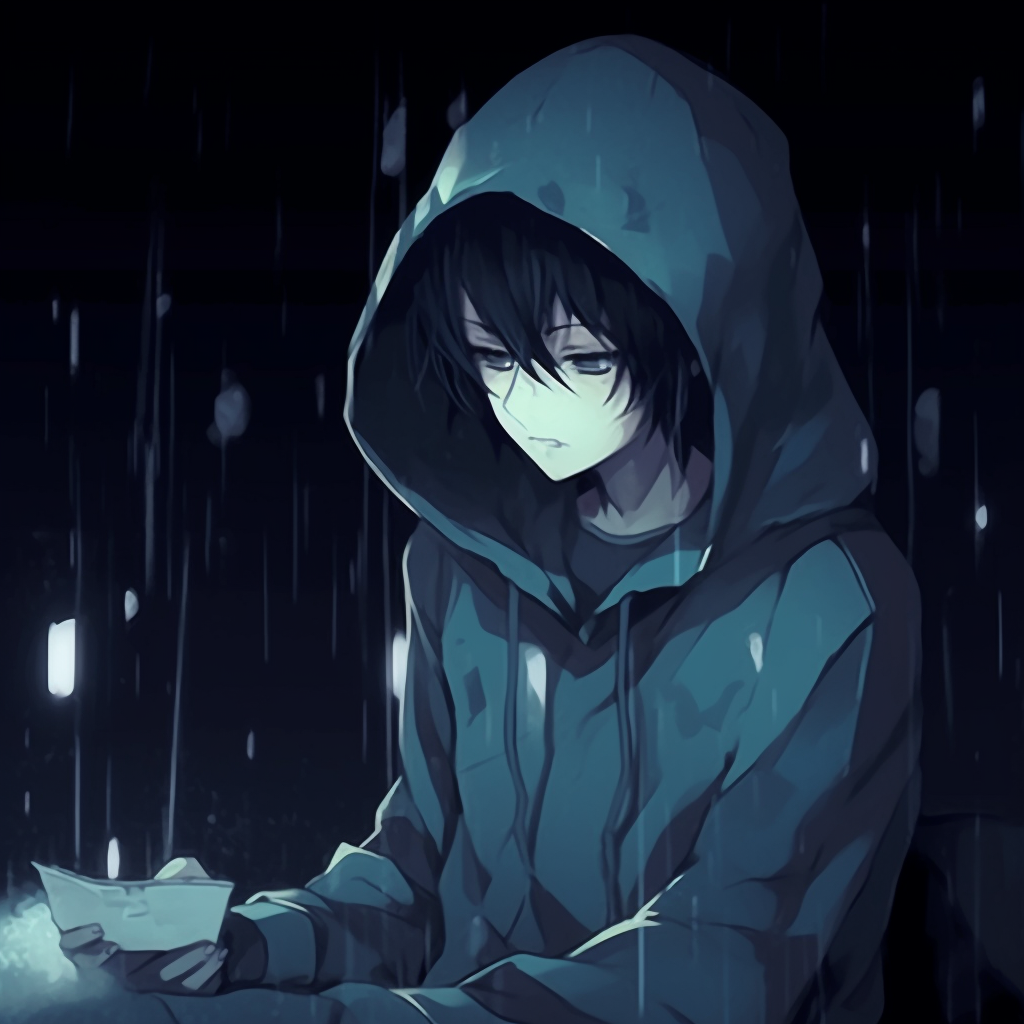 Depressed Anime Character With Rain - anime depressed pfp: unique ...