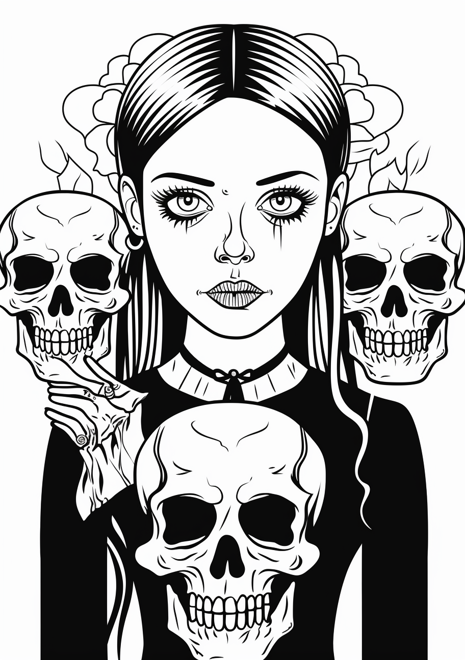 Wednesday Addams Skull Interaction - Wallpaper - Image Chest - Free ...