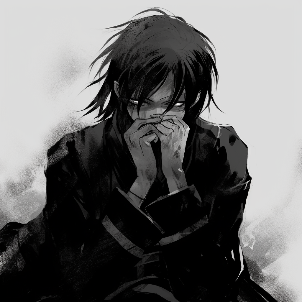 Peaceful Look in Grayscale - creative black and white anime pfps ...