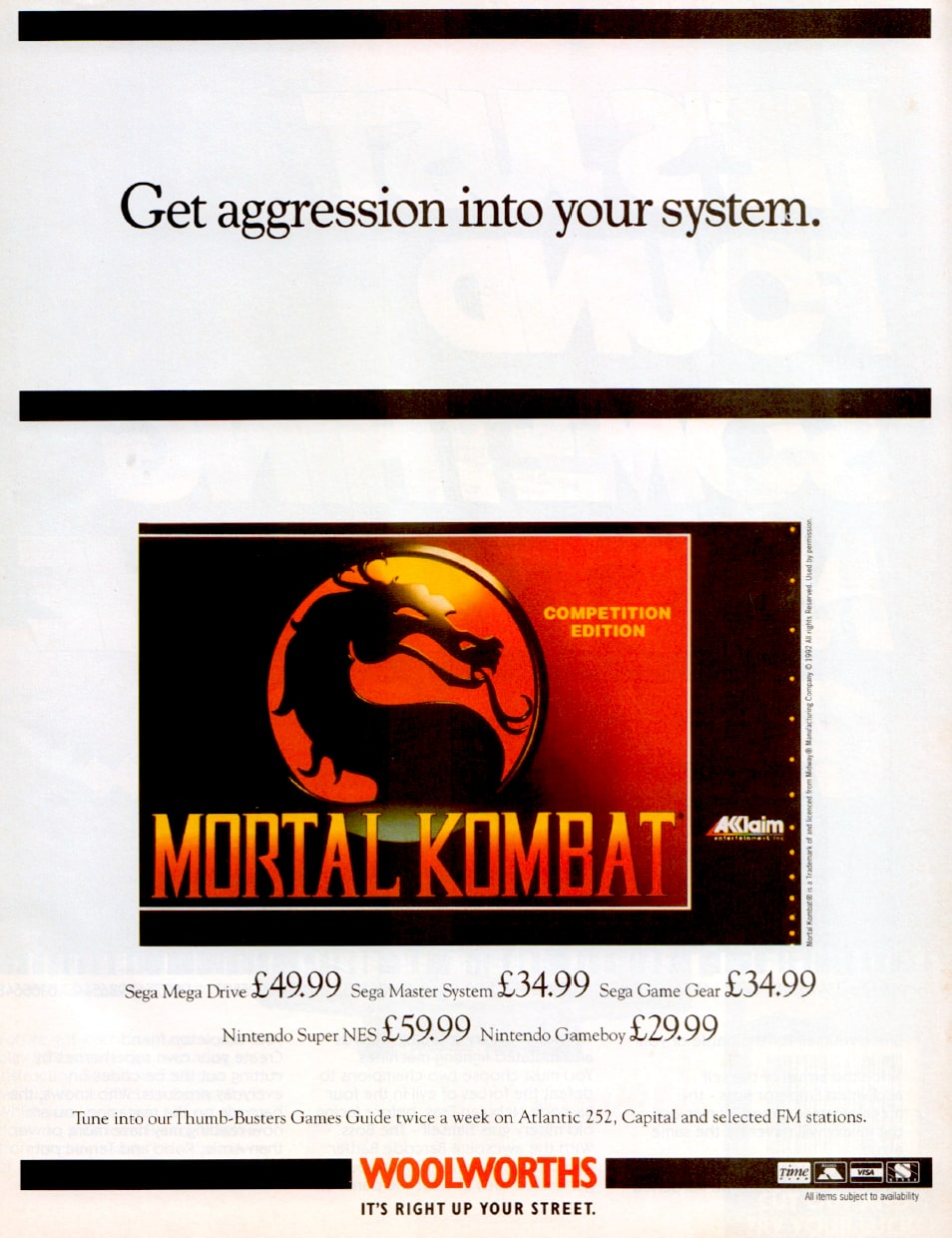 Image For Post | **Hidden Content**  
Mortal Kombat included secret characters, secret games, and other Easter eggs. Popular characters Reptile and Jade were originally introduced as hidden enemies, becoming playable after returning in subsequent games. There is also a hidden game of Pong in Mortal Kombat II, and Mortal Kombat 3 includes a hidden game of Galaga. Many extras in the series have only been accessible through very challenging, demanding, and sometimes coincidental requirements. The Sega Mega Drive/Genesis versions contains a unique finisher, named "Fergality". The Sega Mega-CD version also contained an additional code (known as the "Dad's Code"), which changed the names of the fighters to that of characters from the classic BBC comedy series Dad's Army.
Some Easter eggs originated from in-jokes between members of the development team. One example is "Toasty", which found its way into the game in the form of a small image of sound designer Dan Forden, who would appear in the corner of the screen during gameplay (after performing an uppercut) and yell the phrase "Toasty!", originating from him saying "you're toast". This egg was also the key to unlocking the hidden character Smoke when it happened in the Portal stage in Mortal Kombat II. In Mortal Kombat 4, Forden would say "Toasty! 3D!" after Scorpion did his burn Fatality, a reference to the fact that it is the first 3D game of the series. "Toasty!" is also found in Mortal Kombat: Shaolin Monks, appearing randomly after the character pulls off a chain of hits, though the picture of Forden was removed for that title, but brought back for the 2011 Mortal Kombat game. Yet another private joke was the hidden character Noob Saibot, who has appeared in various versions of the game starting with Mortal Kombat II. The character's name derived from two of the series' creators' surnames, Ed Boon and John Tobias, spelled backwards. In addition, a counter for ERMACS on the game's audits screen (ERMACS being short for error macros), was interpreted by some players as a reference to a hidden character in the original Mortal Kombat. The development team decided to turn the rumor into reality, introducing Ermac in Ultimate Mortal Kombat 3 as an unlockable secret character. The character Mokap, introduced in Mortal Kombat: Deadly Alliance, is a tribute to Carlos Pesina, who played Raiden in MK and MKII and has served as a motion capture actor for subsequent titles in the series.