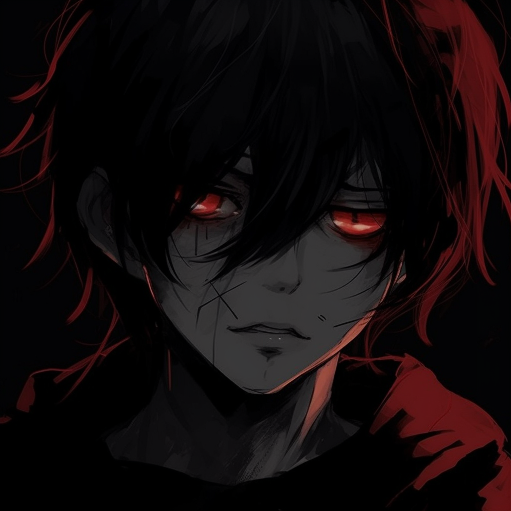 Crimson Gaze - anime pfp in dark aesthetic mood - Image Chest - Free ...